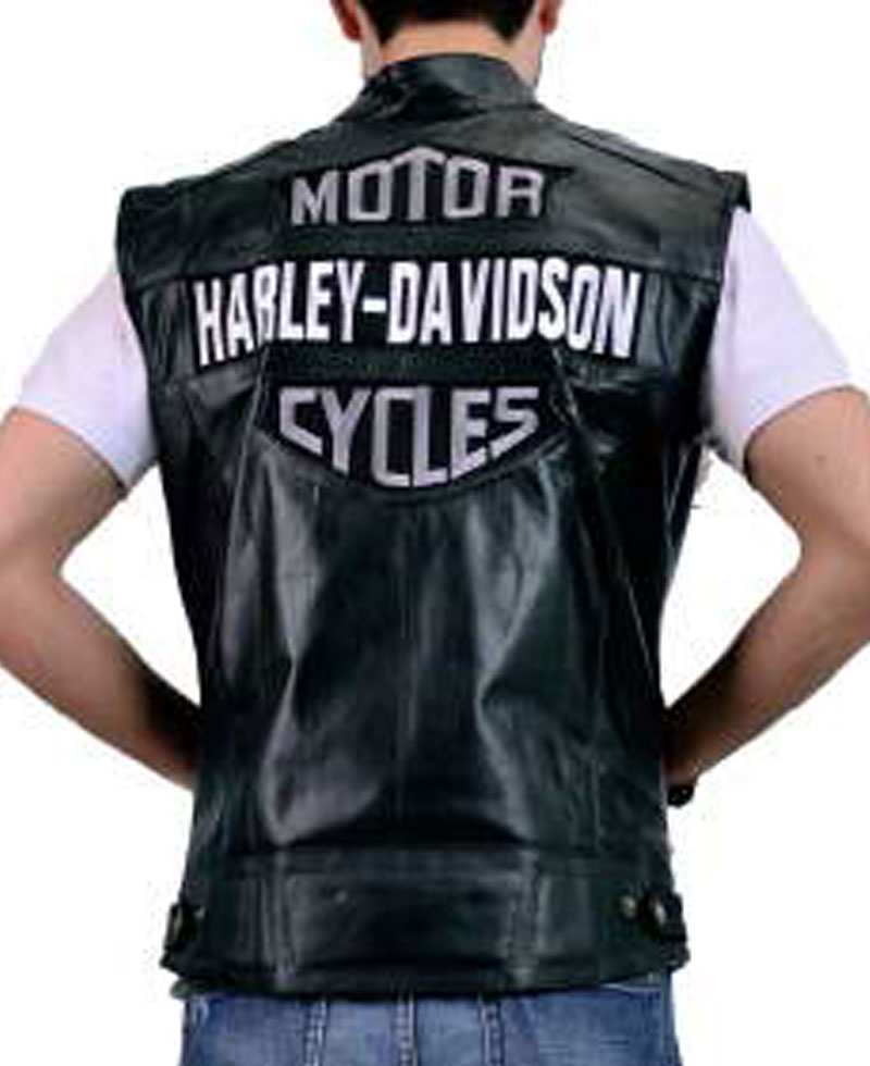 Men's Harley Davidson Moto Rider Leather Vest Men's Harley Davidson Moto Rider Leather Vest - Image 5