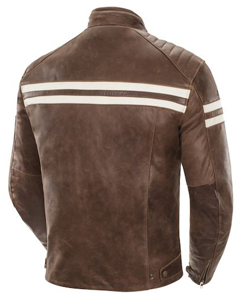 Men's Snap Tab Collar Biker Leather Jacket Men's Snap Tab Collar Biker Leather Jacket - Image 3