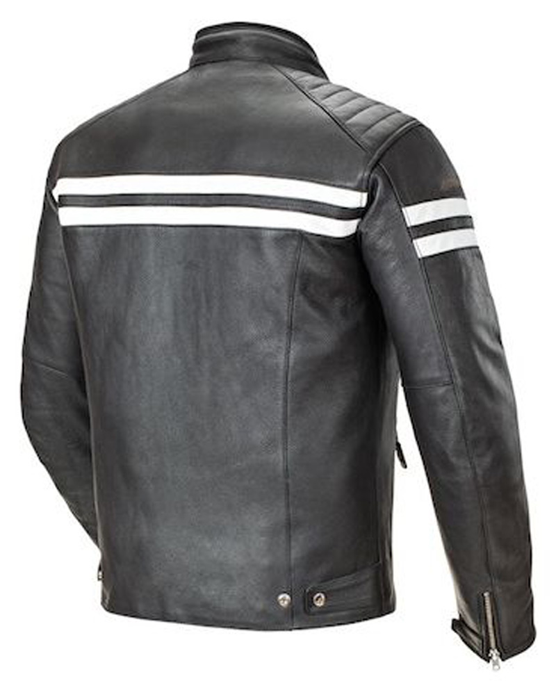 Men's Snap Tab Collar Biker Leather Jacket Men's Snap Tab Collar Biker Leather Jacket - Image 4