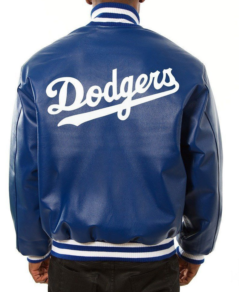 Men's LA Dodgers Bomber Leather Jacket Men's LA Dodgers Bomber Leather Jacket - Image 2