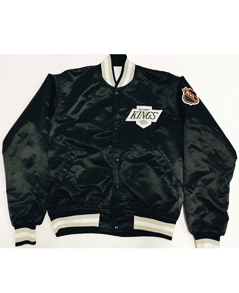 Men's LA Kings Starter Bomber Satin Jacket Men's LA Kings Starter Bomber Satin Jacket