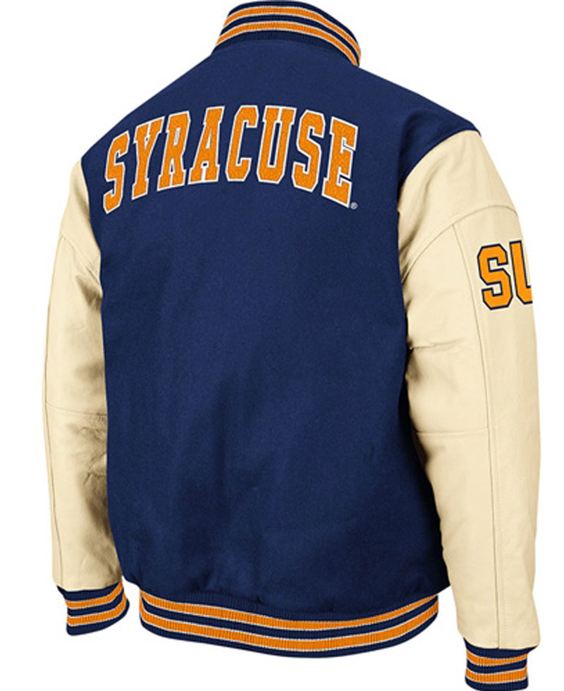 Men's Syracuse Blue Varsity Jacket Men's Syracuse Blue Varsity Jacket - Image 2