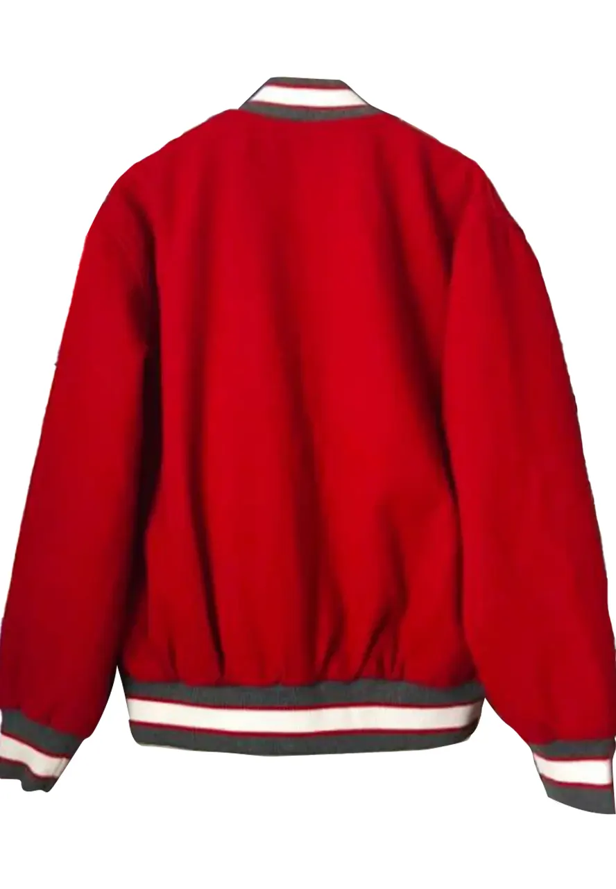 Men's UNLV Letterman Red Jacket Men's UNLV Letterman Red Jacket - Image 2