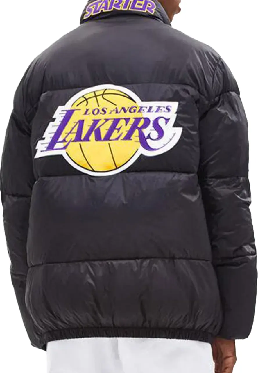 Men's Puffer Lakers Los Angeles Black Jacket Men's Puffer Lakers Los Angeles Black Jacket