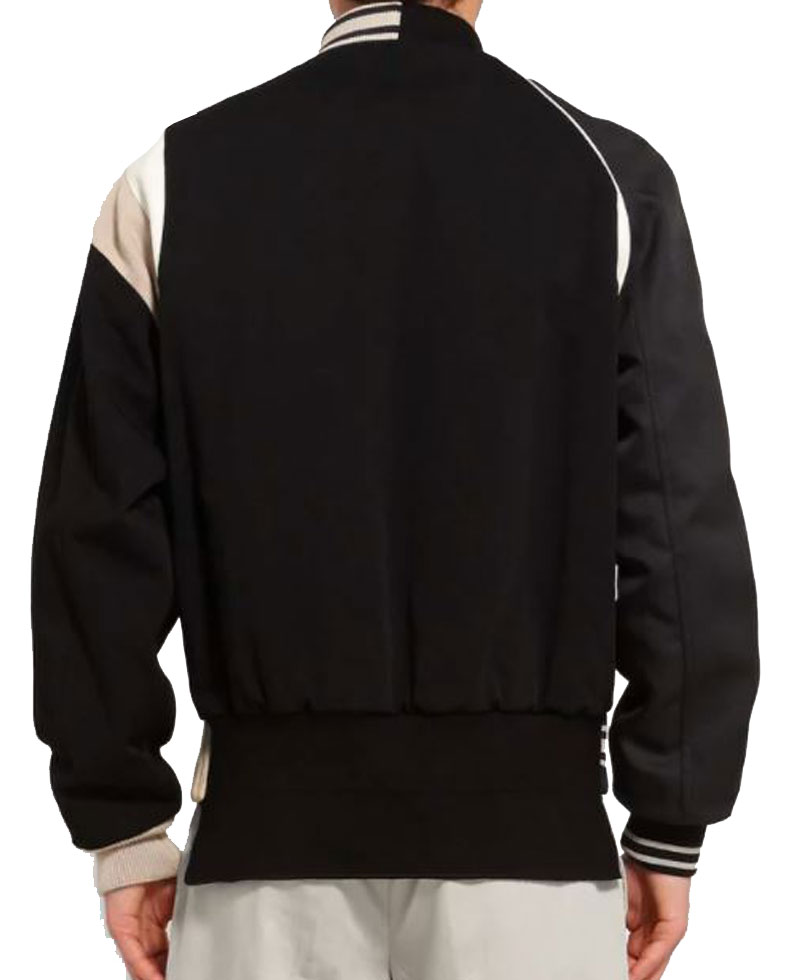 Men's Maison Margiela Varsity Bomber Black Jacket Men's Maison Margiela Varsity Bomber Black Jacket - Image 4