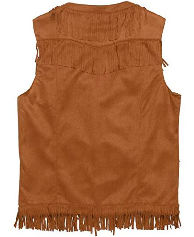 Men's MFJ021 Cowboy Fringe Brown Vest Men's MFJ021 Cowboy Fringe Brown Vest - Image 4