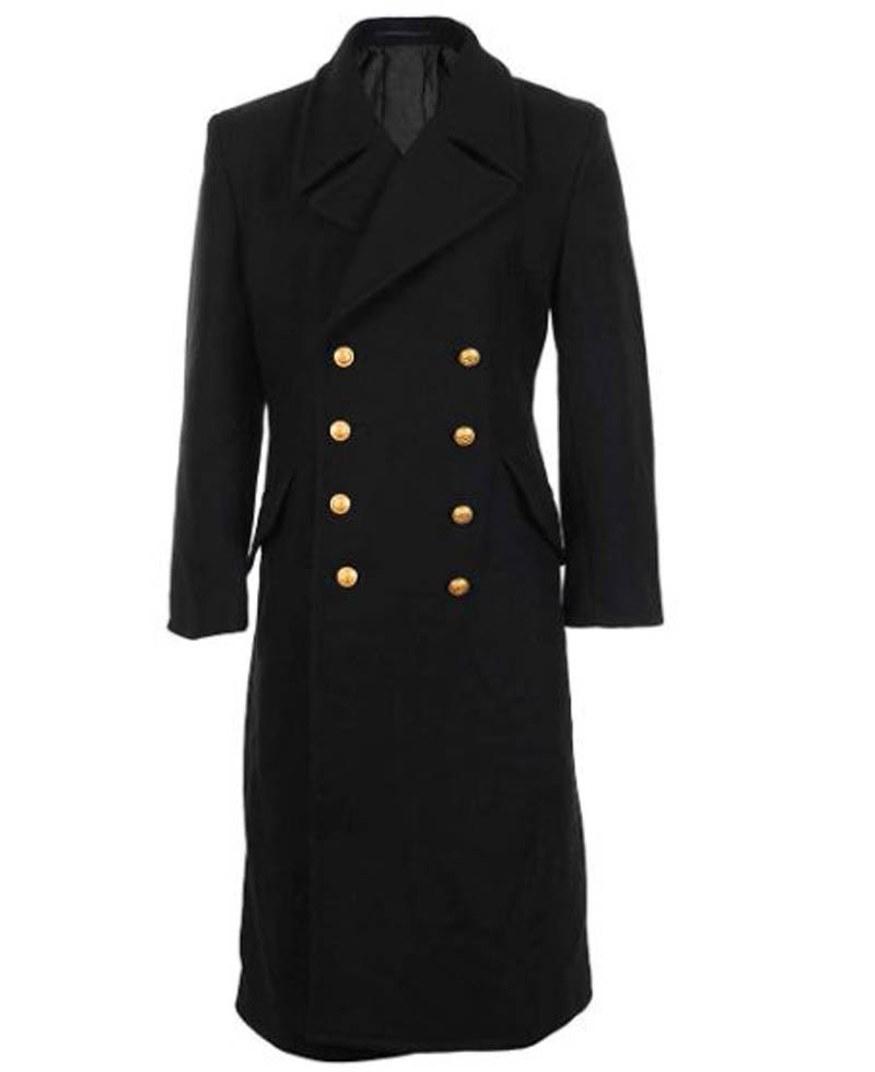 Men's Naval Black Great Coat Men's Naval Black Great Coat