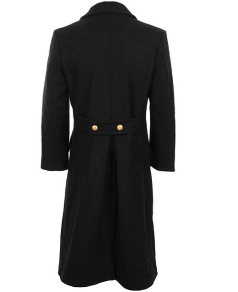 Men's Naval Black Great Coat Men's Naval Black Great Coat - Image 4