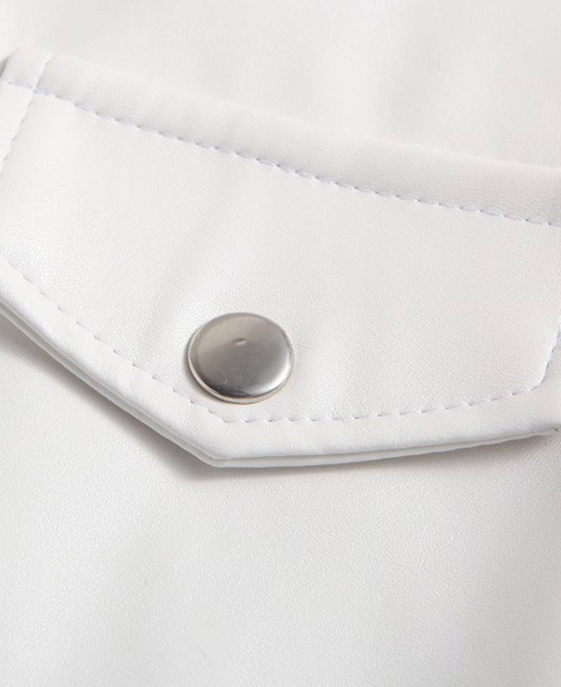 Men's Nevada White Leather Biker Jacket Men's Nevada White Leather Biker Jacket - Image 4