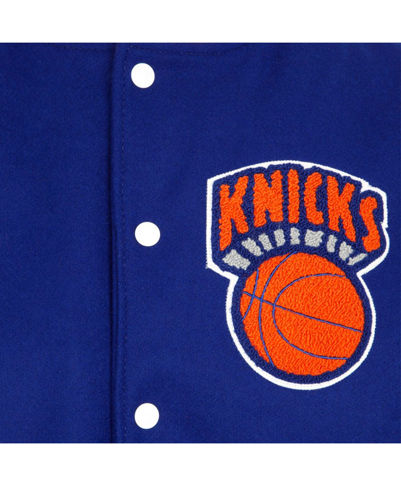 Men's New York Knicks Bomber Blue Jacket Men's New York Knicks Bomber Blue Jacket - Image 5