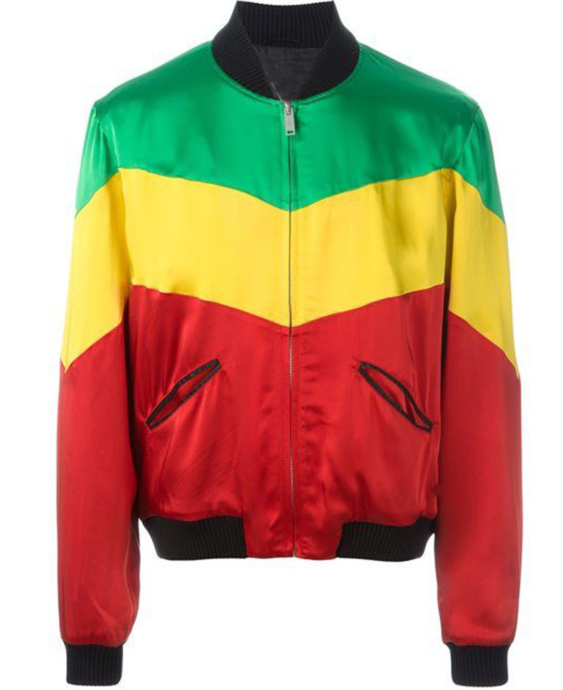 Men's Color Block Rastafari Bomber Jacket Men's Color Block Rastafari Bomber Jacket