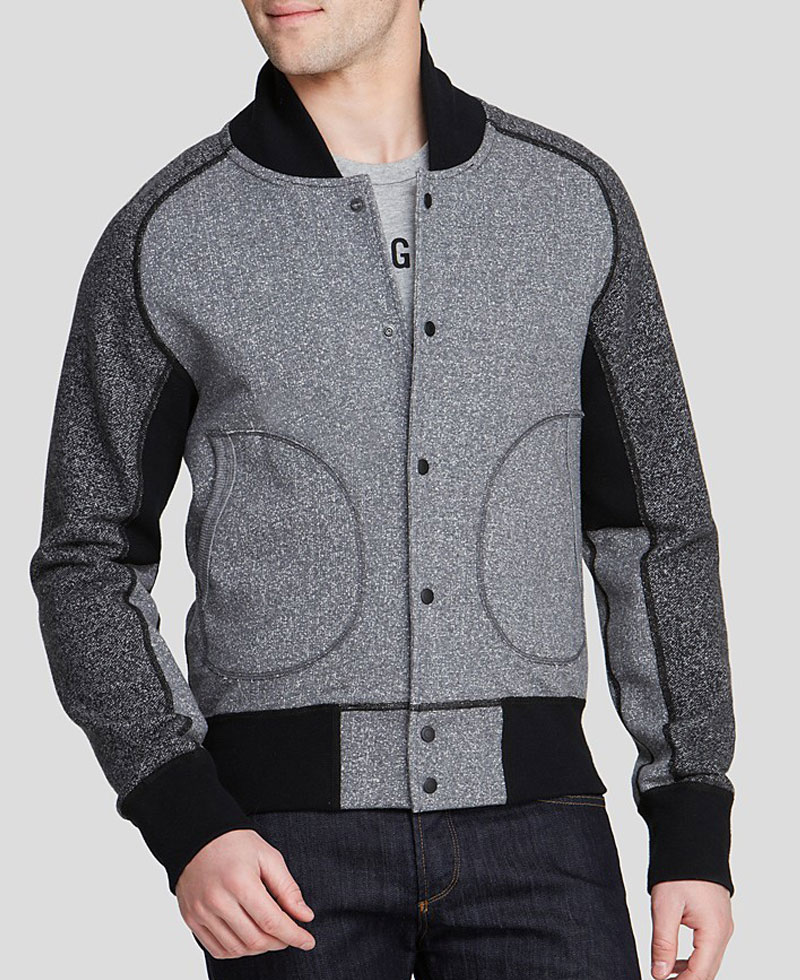 Men's Reigning Champ Bomber Grey and Black Jacket Men's Reigning Champ Bomber Grey and Black Jacket