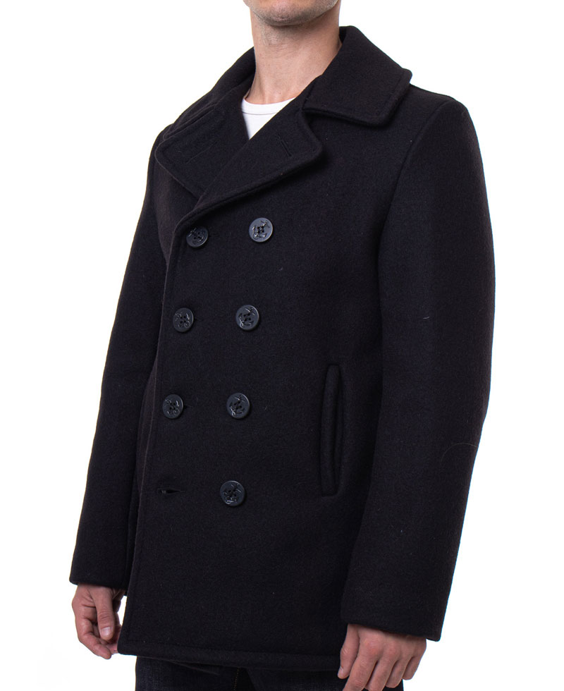 Men's Sailor Wool Black Peacoat Men's Sailor Wool Black Peacoat - Image 3