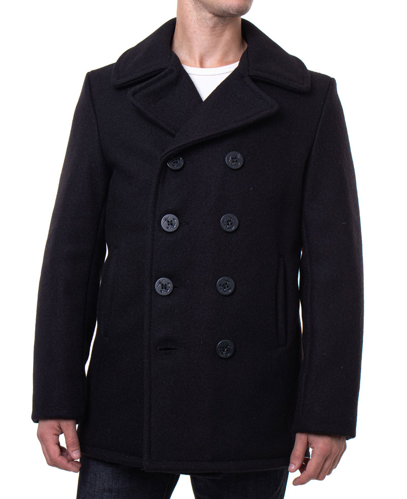 Men's Sailor Wool Black Peacoat Men's Sailor Wool Black Peacoat - Image 2