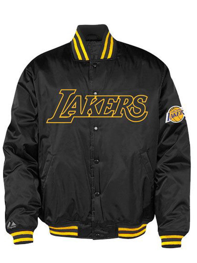 Men's Lakers Gold and Black Bomber Jacket Men's Lakers Gold and Black Bomber Jacket