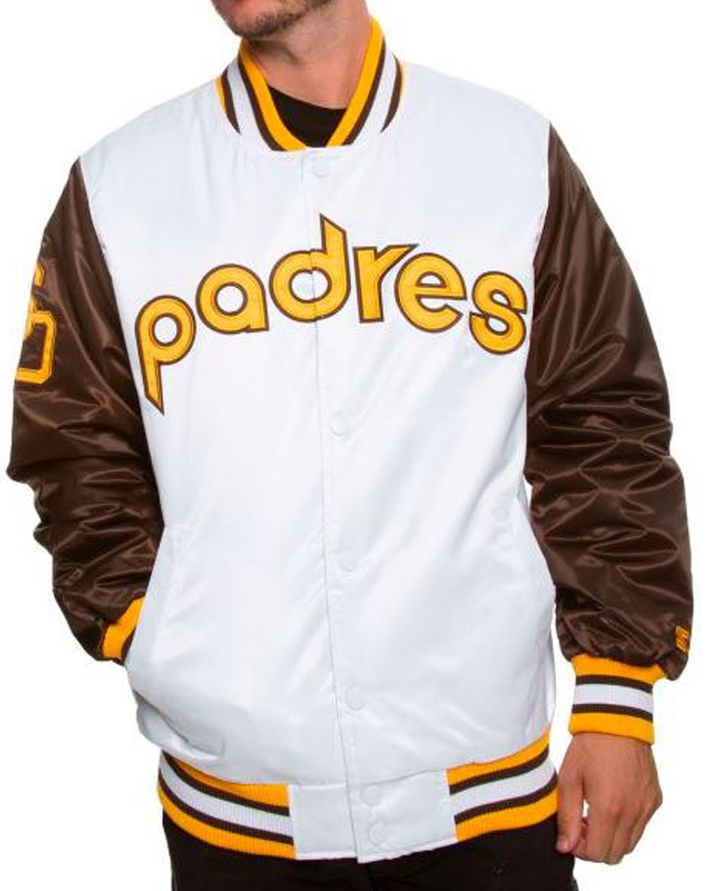 Men's Padres San Diego Brown and White Jacket Men's Padres San Diego Brown and White Jacket