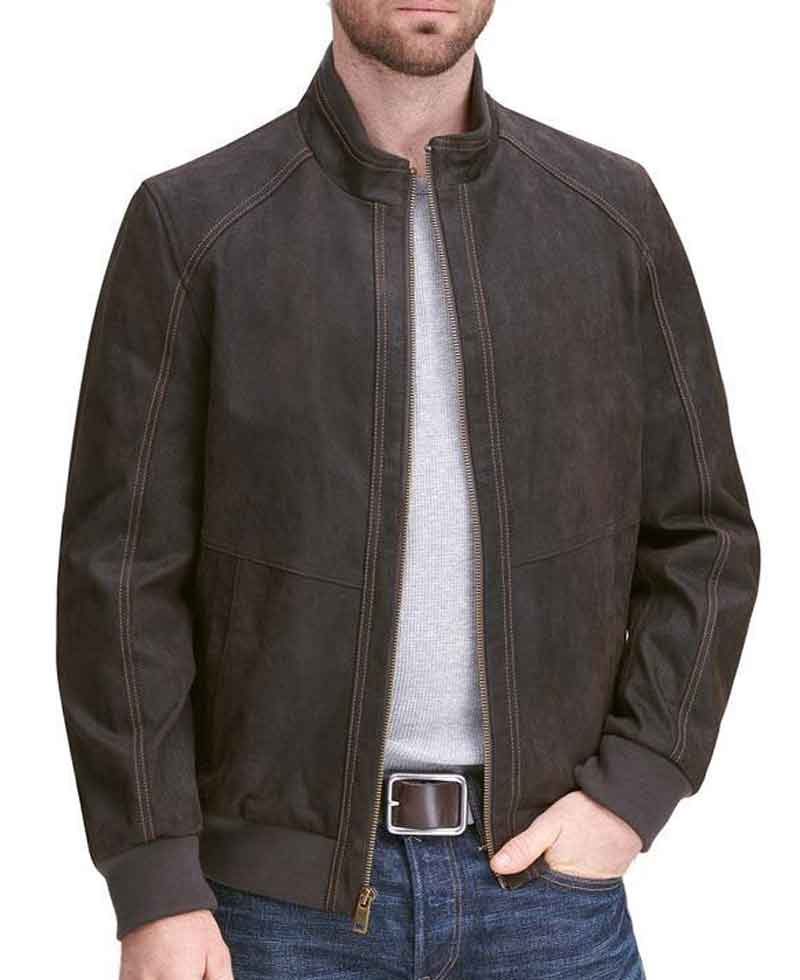Men's Sharp Looking Vintage Leather Bomber Jacket Men's Sharp Looking Vintage Leather Bomber Jacket - Image 2
