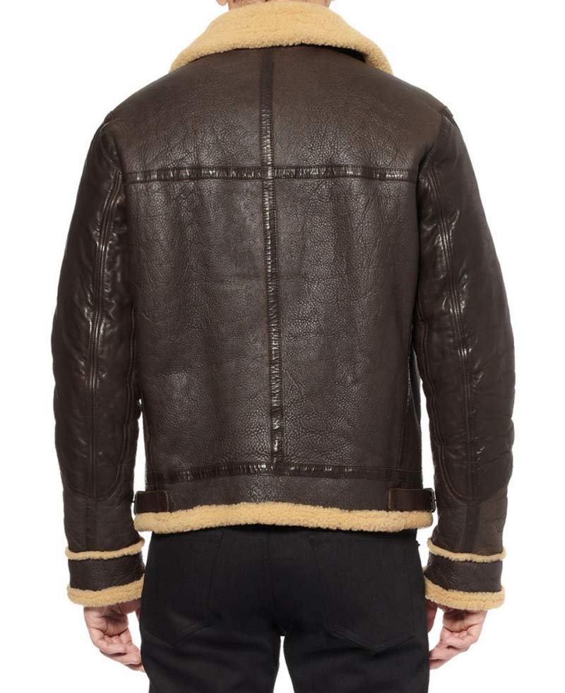 Men's B3 Bomber Shearling Brown Leather Jacket Men's B3 Bomber Shearling Brown Leather Jacket - Image 2