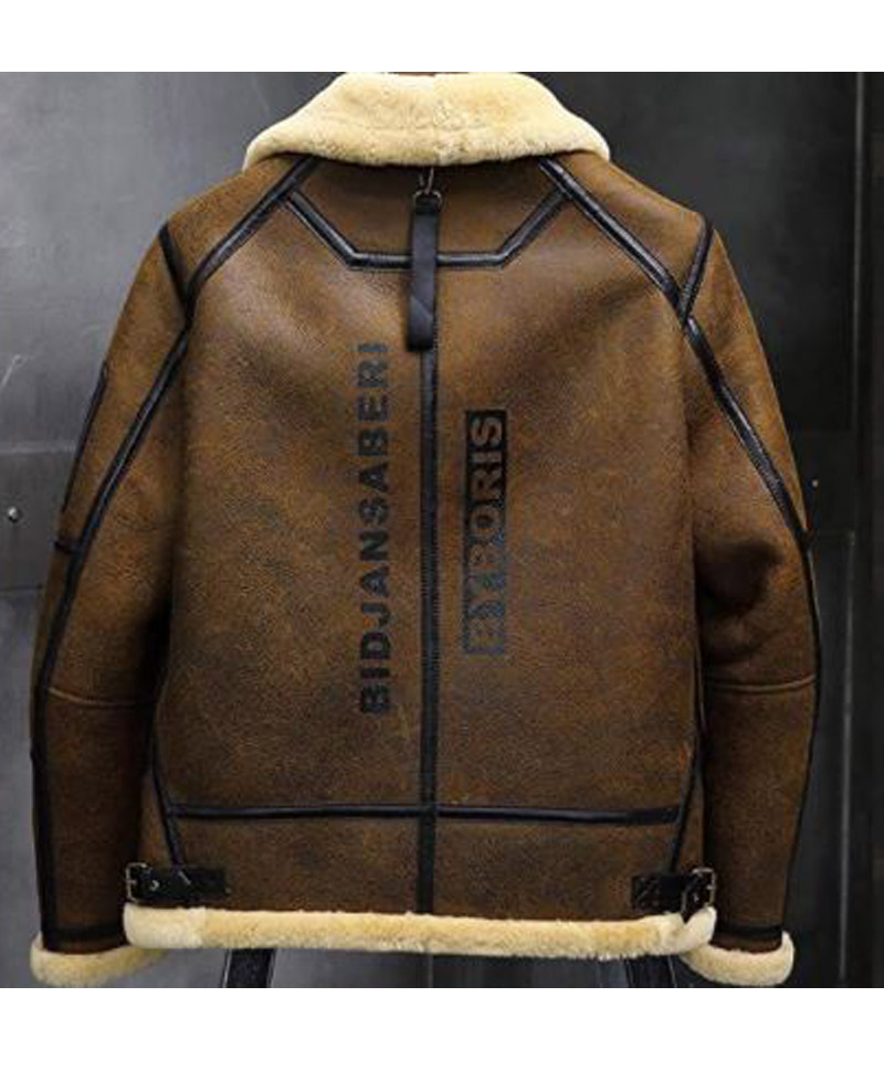 Men's Flight B3 Shearling Bomber Leather Jacket Men's Flight B3 Shearling Bomber Leather Jacket - Image 2