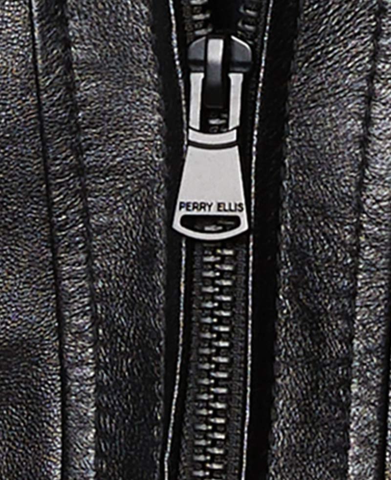 Men's Shirt Collar Style Causal Full Zip Leather Jacket Men's Shirt Collar Style Causal Full Zip Leather Jacket - Image 4