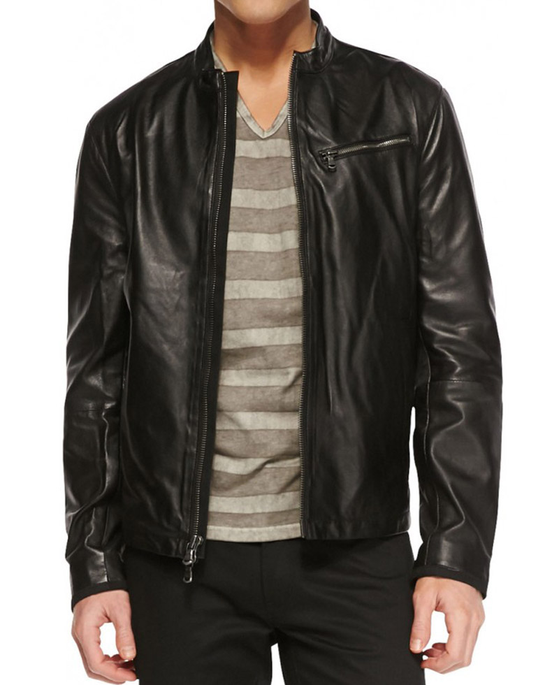 Men's Simple Look Dual Zipper Leather Jacket Men's Simple Look Dual Zipper Leather Jacket