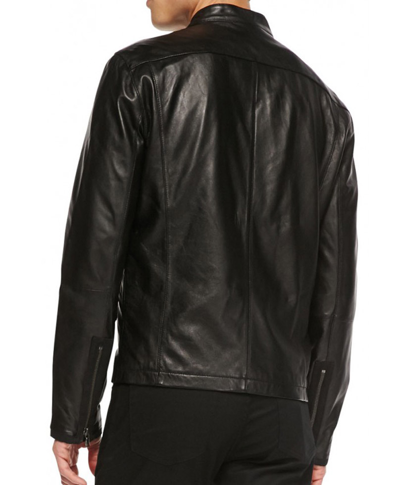 Men's Simple Look Dual Zipper Leather Jacket Men's Simple Look Dual Zipper Leather Jacket - Image 2