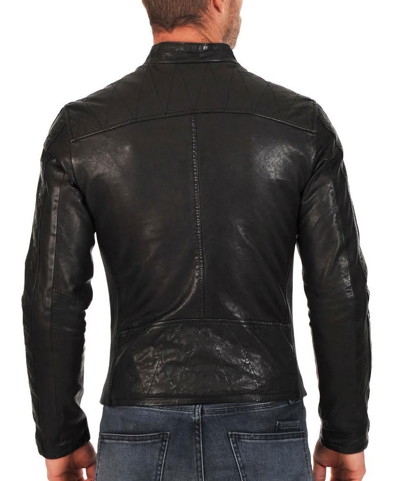 Men's Asymmetrical Zipper Simple Look Snap Button Jacket Men's Asymmetrical Zipper Simple Look Snap Button Jacket - Image 2