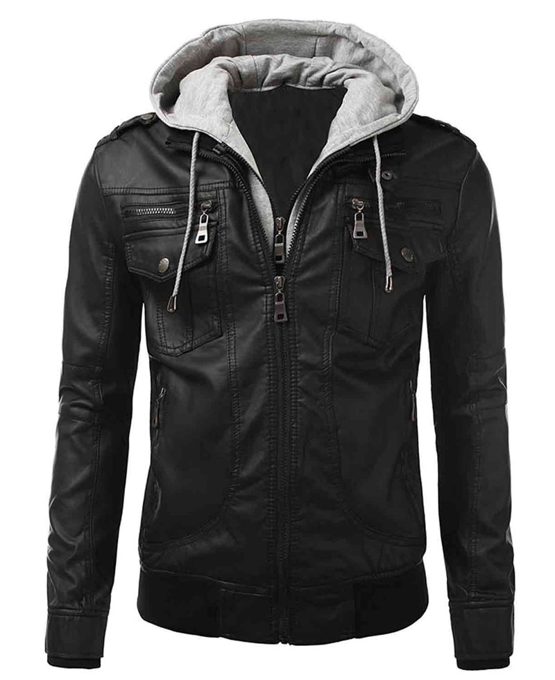 Men's Biker Slim Fit Black Leather Bomber Jacket men's biker slim fit black leather bomber jacket