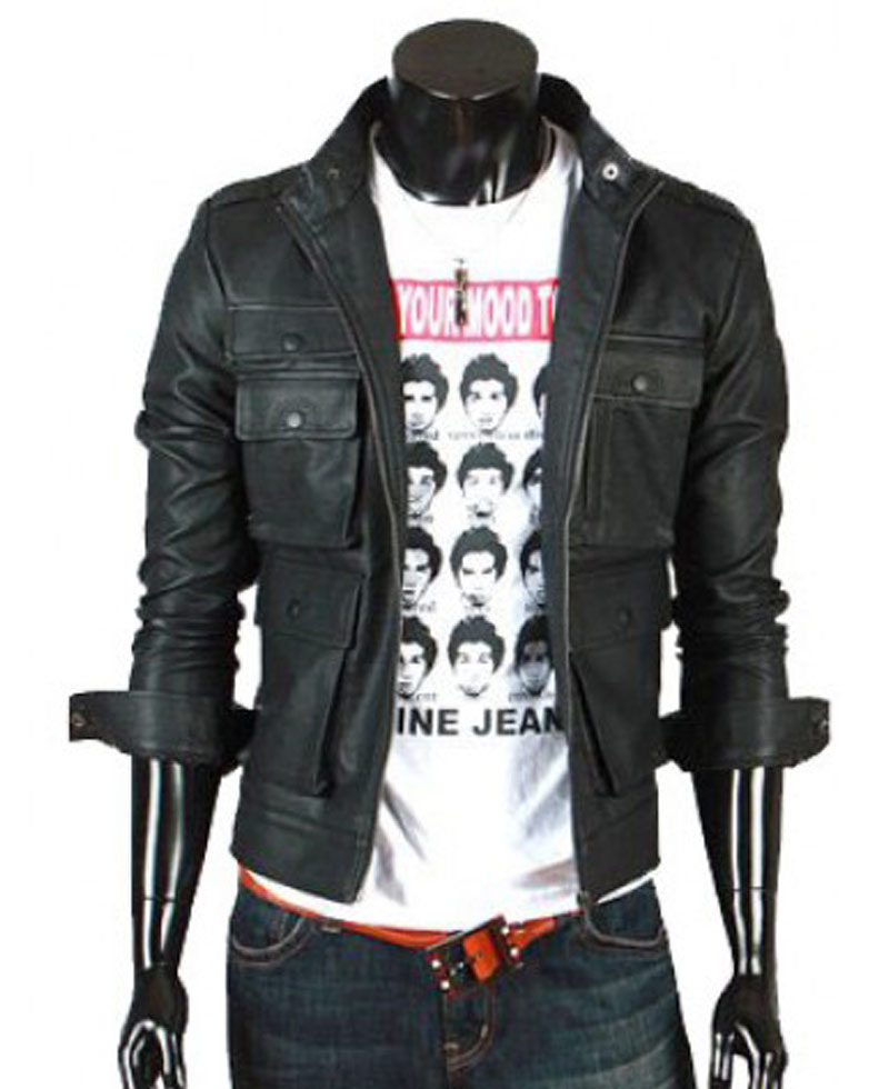 Men's Slim Fit Casual Wear Leather Jacket Men's Slim Fit Casual Wear Leather Jacket