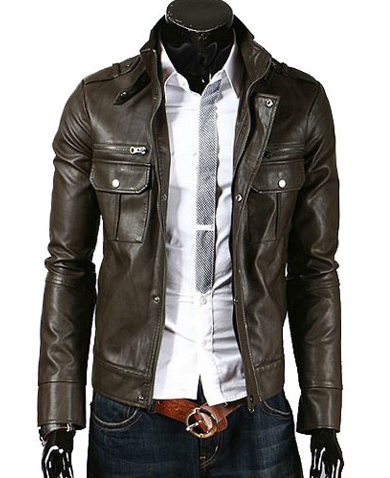 Men's Slim Fit Elegant Dark Brown Leather Jacket Men's Slim Fit Elegant Dark Brown Leather Jacket - Image 2