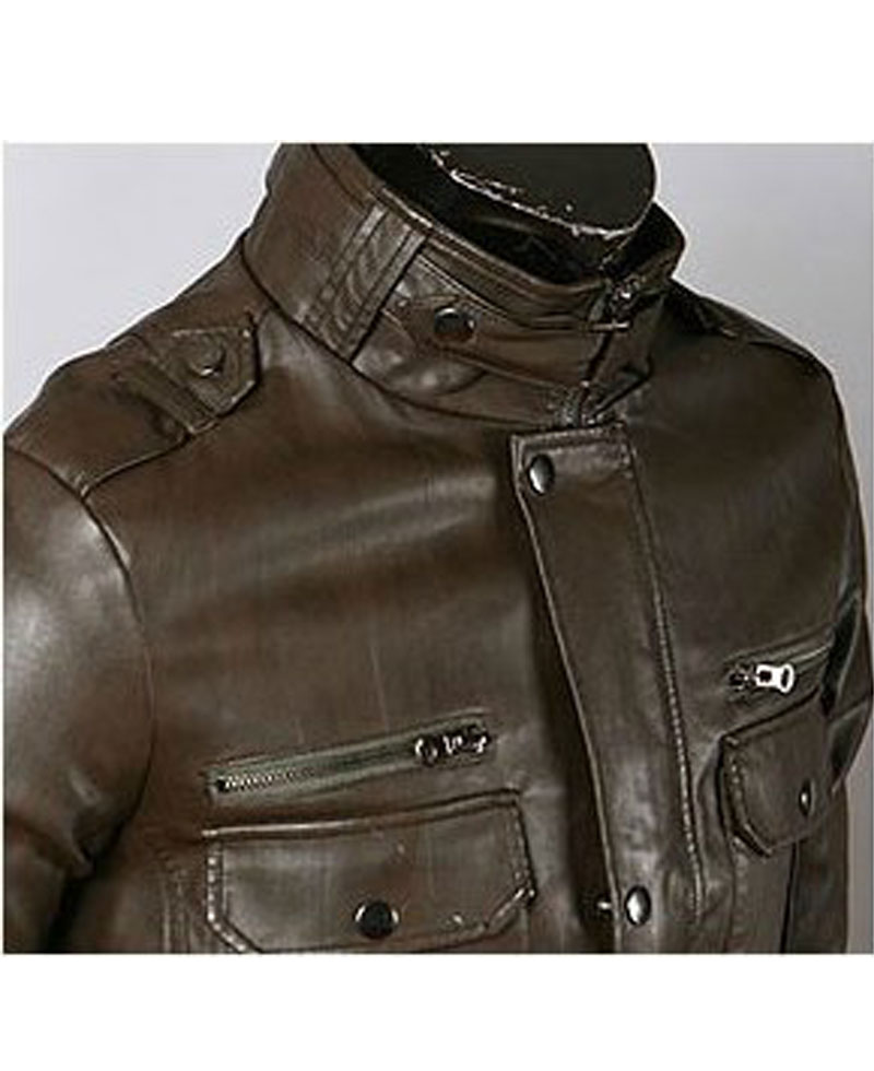 Men's Slim Fit Elegant Dark Brown Leather Jacket Men's Slim Fit Elegant Dark Brown Leather Jacket - Image 6