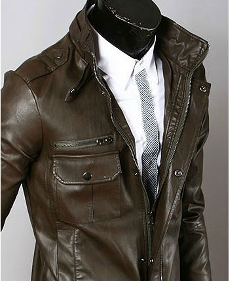 Men's Slim Fit Elegant Dark Brown Leather Jacket Men's Slim Fit Elegant Dark Brown Leather Jacket - Image 3