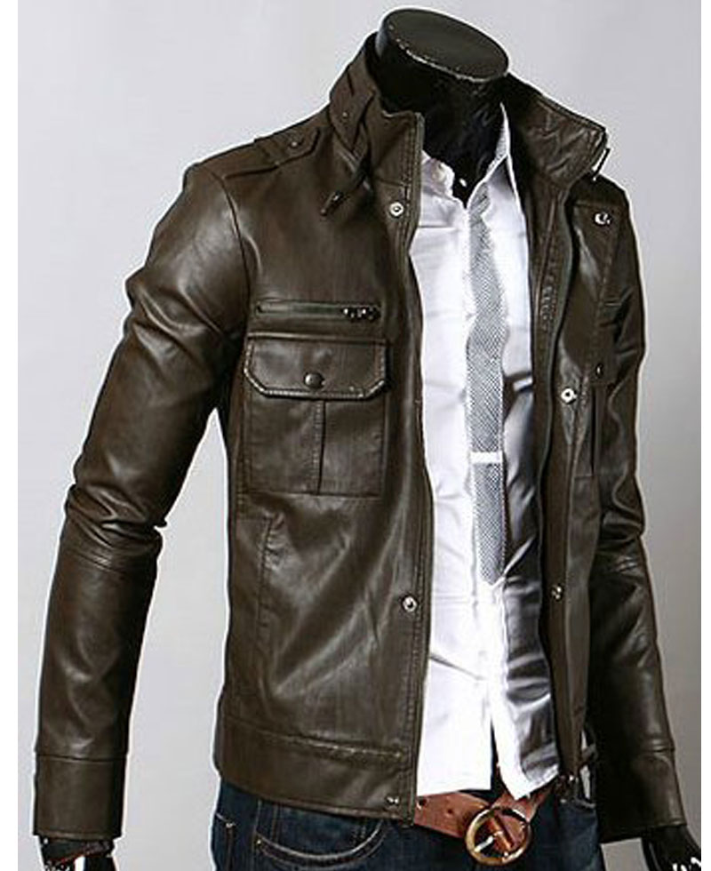 Men's Slim Fit Elegant Dark Brown Leather Jacket Men's Slim Fit Elegant Dark Brown Leather Jacket - Image 5