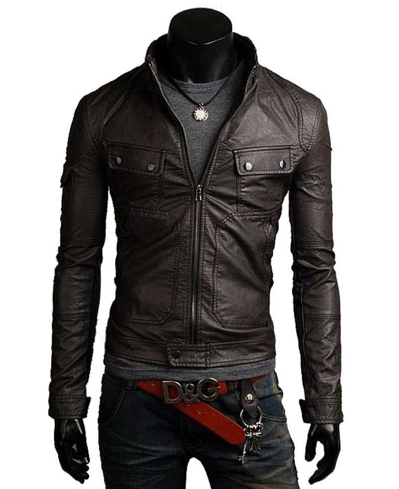 Men's Slim Fit Rider Style Black Leather Jacket Men's Slim Fit Rider Style Black Leather Jacket