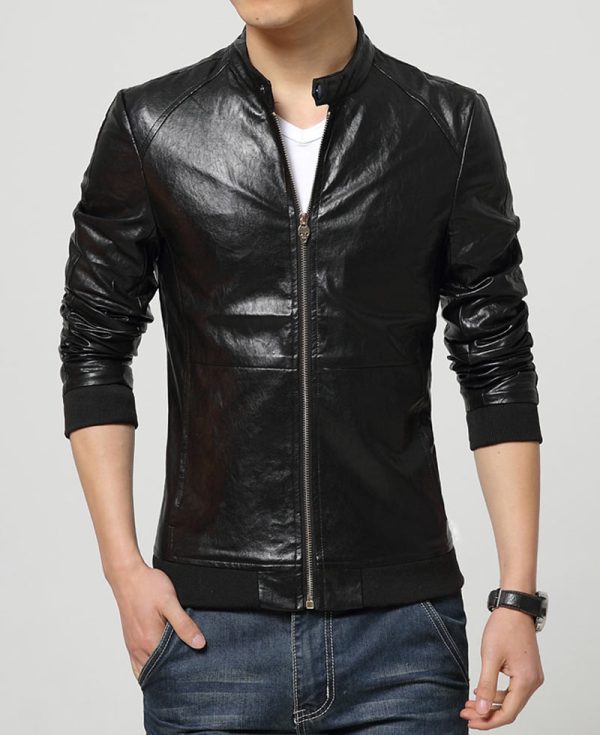 Men's Slim Fit Snap Tab Collar Casual Wear Jacket