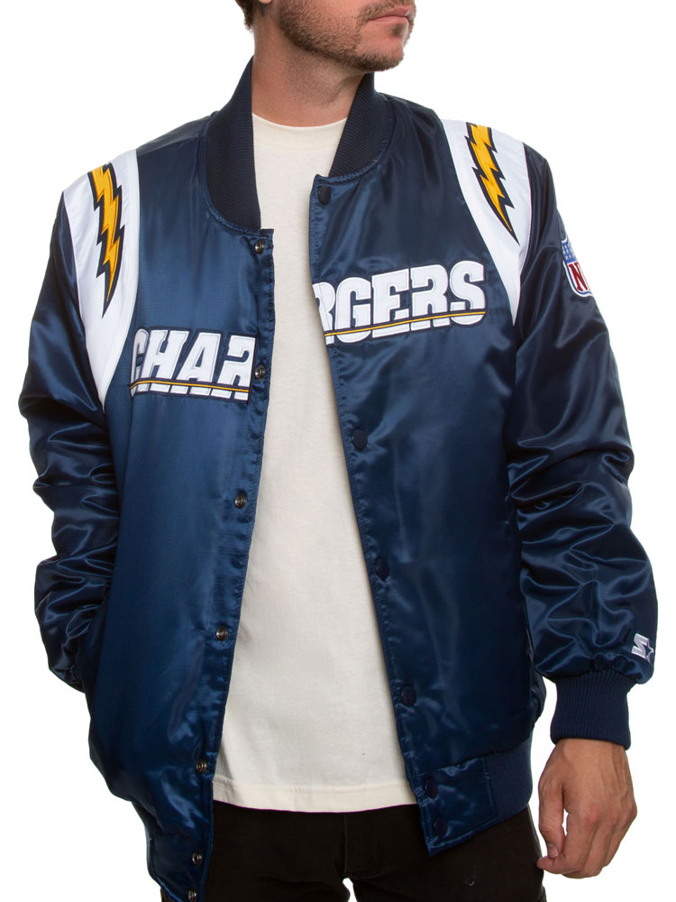 Men's Bomber Chargers Los Angeles Satin Jacket Men's Bomber Chargers Los Angeles Satin Jacket - Image 6