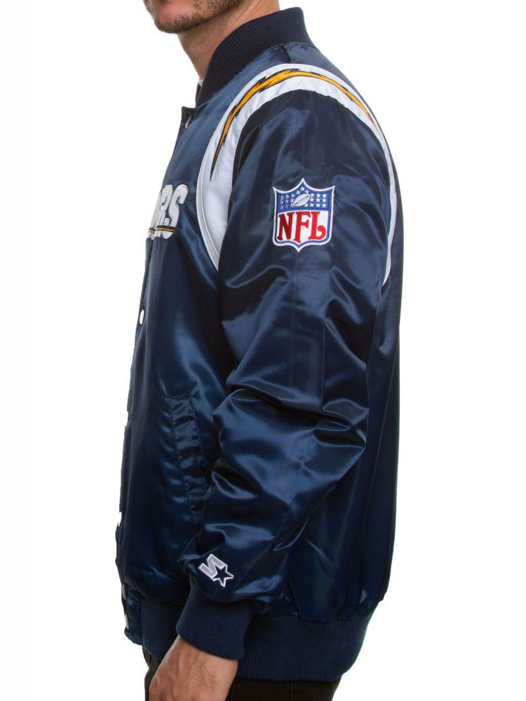 Men's Bomber Chargers Los Angeles Satin Jacket Men's Bomber Chargers Los Angeles Satin Jacket - Image 8
