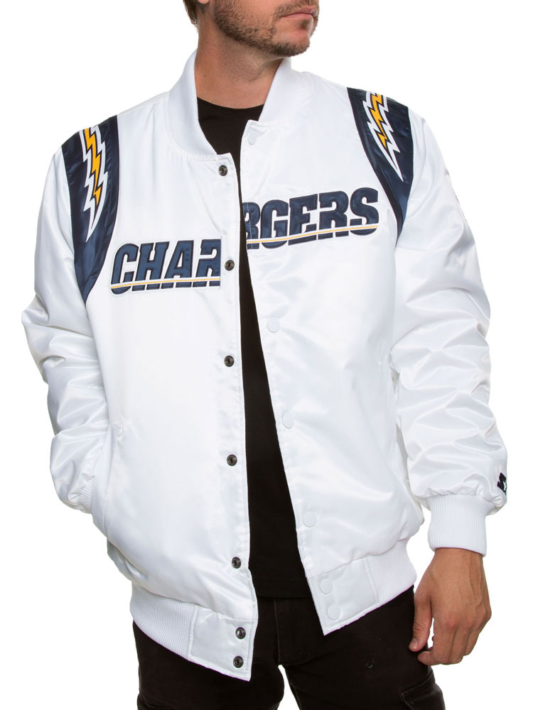 Men's Bomber Chargers Los Angeles Satin Jacket Men's Bomber Chargers Los Angeles Satin Jacket - Image 4