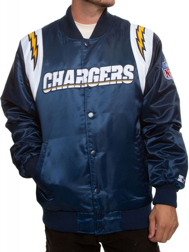 Men's Bomber Chargers Los Angeles Satin Jacket Men's Bomber Chargers Los Angeles Satin Jacket - Image 5