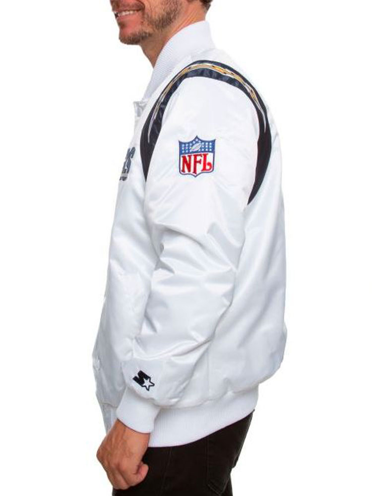 Men's Bomber Chargers Los Angeles Satin Jacket Men's Bomber Chargers Los Angeles Satin Jacket - Image 3