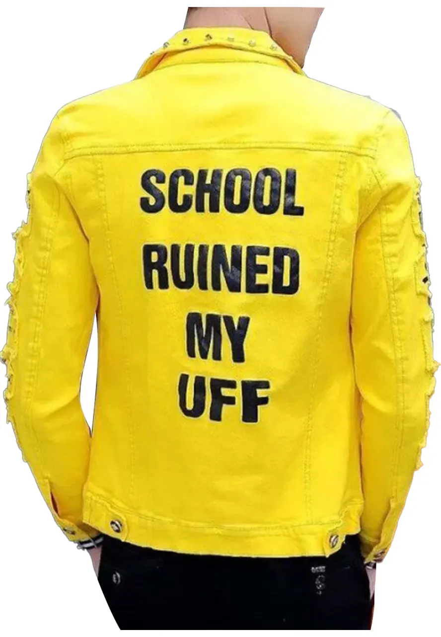 Men's Denim School Ruined My Uff Jacket Men's Denim School Ruined My Uff Jacket