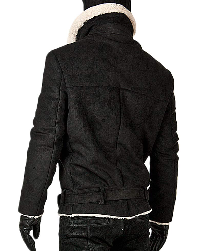 Men's Diagonal Zipper Double Face Suede Jacket Men's Diagonal Zipper Double Face Suede Jacket - Image 2