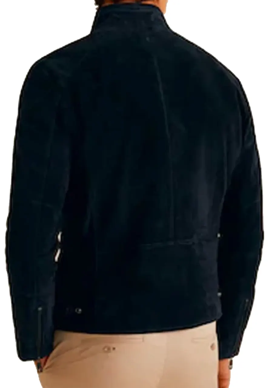 Men's Snap Tab Collar Suede Peccary Jacket Men's Snap Tab Collar Suede Peccary Jacket - Image 8