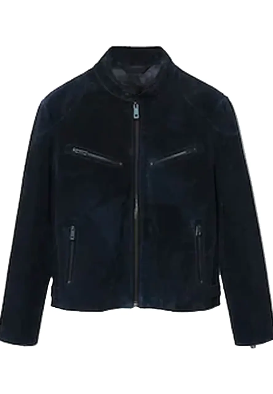 Men's Snap Tab Collar Suede Peccary Jacket Men's Snap Tab Collar Suede Peccary Jacket - Image 6