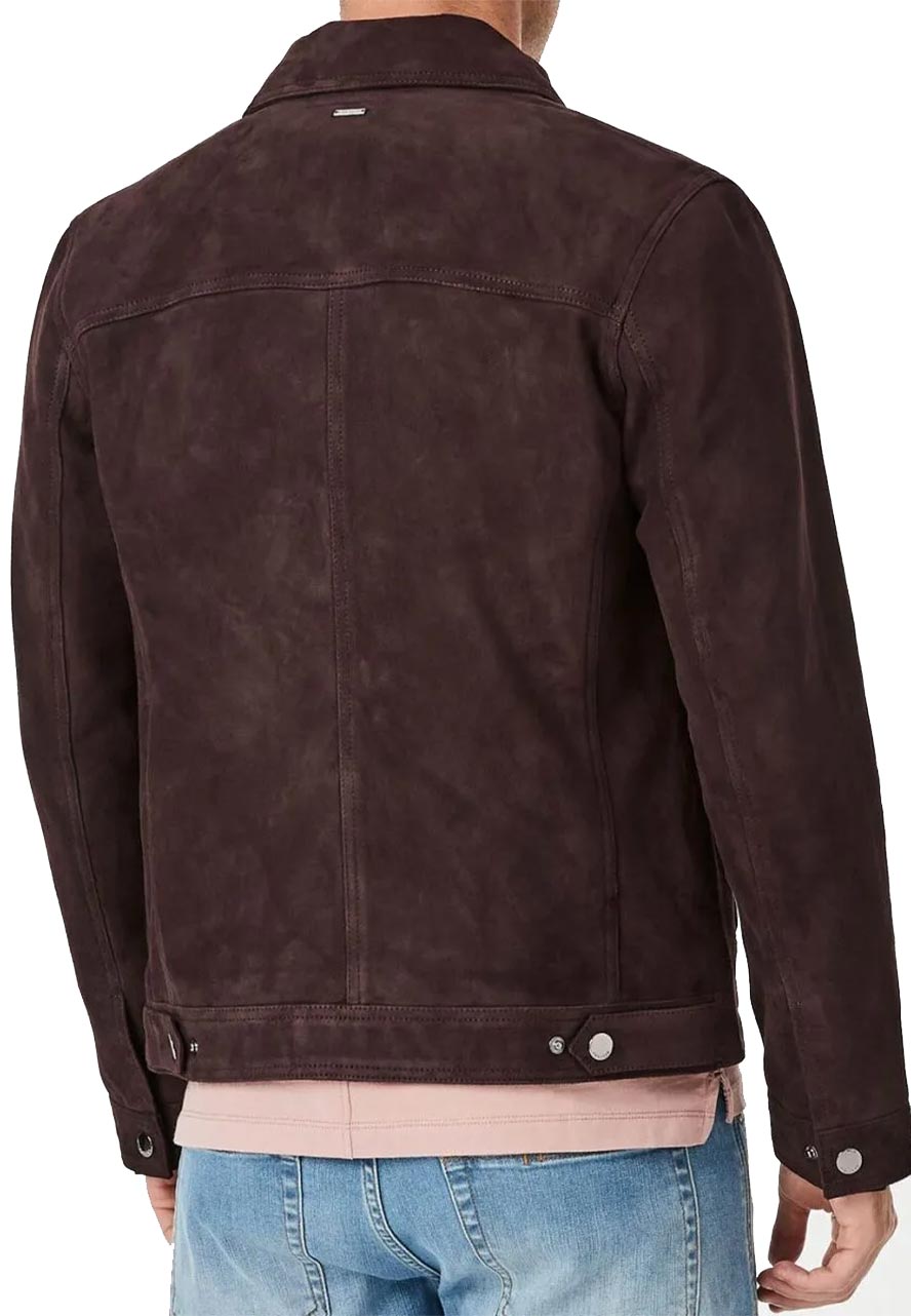 Men’s Suede Trucker Brown Jacket Men’s Suede Trucker Brown Jacket - Image 2