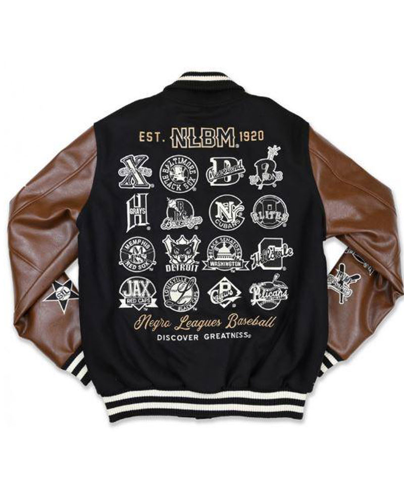 Men's Negro League Baseball Black and Brown Jacket Men's Negro League Baseball Black and Brown Jacket - Image 2