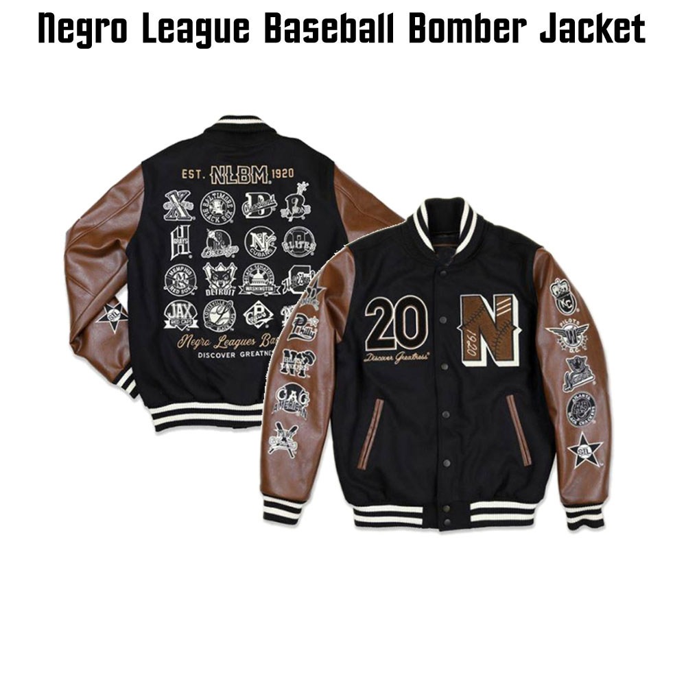 Men's Negro League Baseball Black and Brown Jacket Men's Negro League Baseball Black and Brown Jacket - Image 4