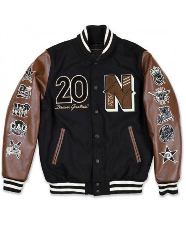 Men's Negro League Baseball Black and Brown Jacket