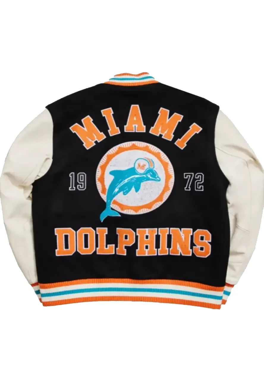Miami Dolphins Letterman Jacket Miami Dolphins Letterman Jacket - Image 2