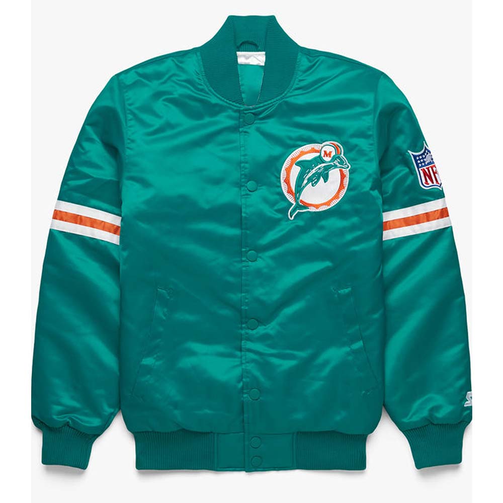 Miami Dolphins Teal Bomber Jacket Miami Dolphins Teal Bomber Jacket